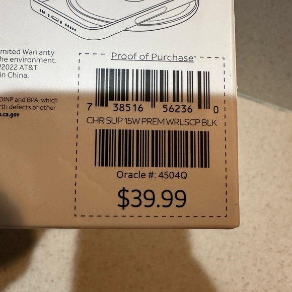 AT&T 15W Fast Charge Wireless Charging Pad Black New - Picture 10 of 11